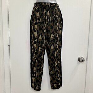 Topshop Black Green Camo Skinny Casual Trouser Pant Size 4